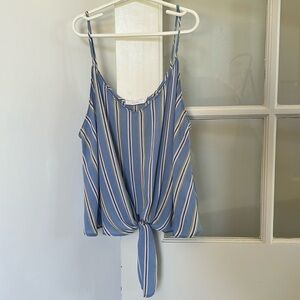 Striped Blue and White Women's Top